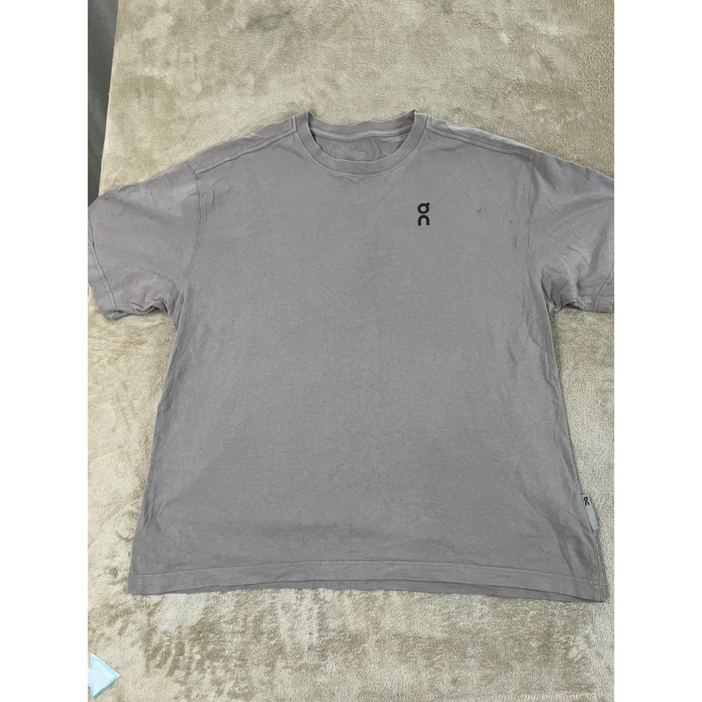 On Clouds Core-T Shirt Men's XL Beige Cotton Crew-neck Short Sleeve Running GOOD